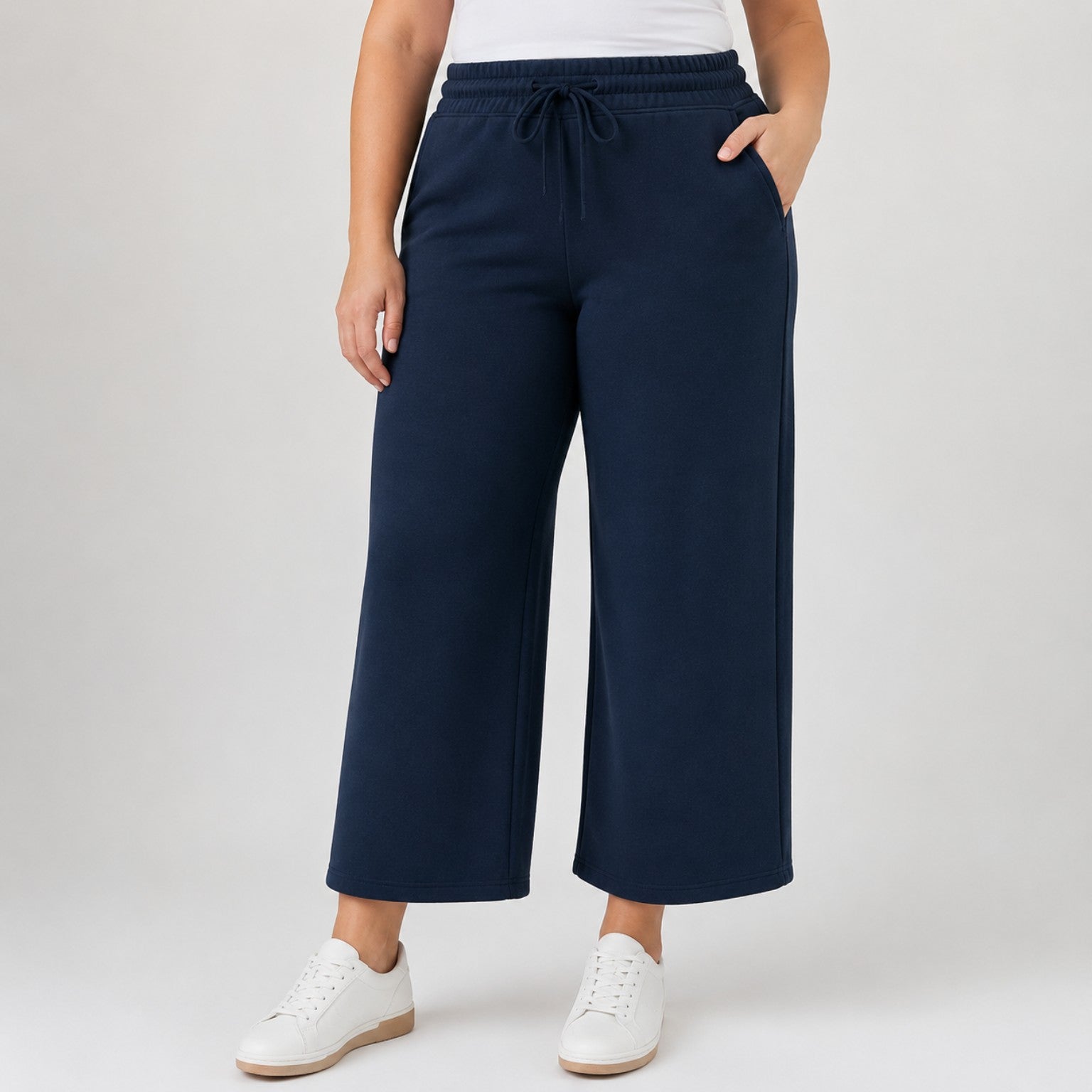 Fall Cropped Wide Leg Scuba Pants | High-Rise Pull-On Pants