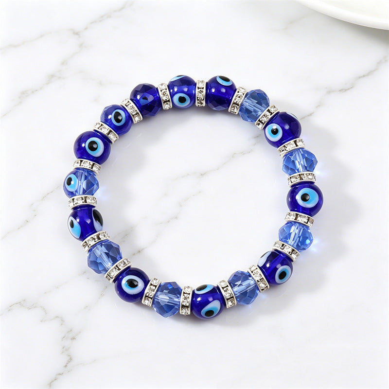 Blue Evil Eye Beaded Stretch Bracelet – 4 Styles