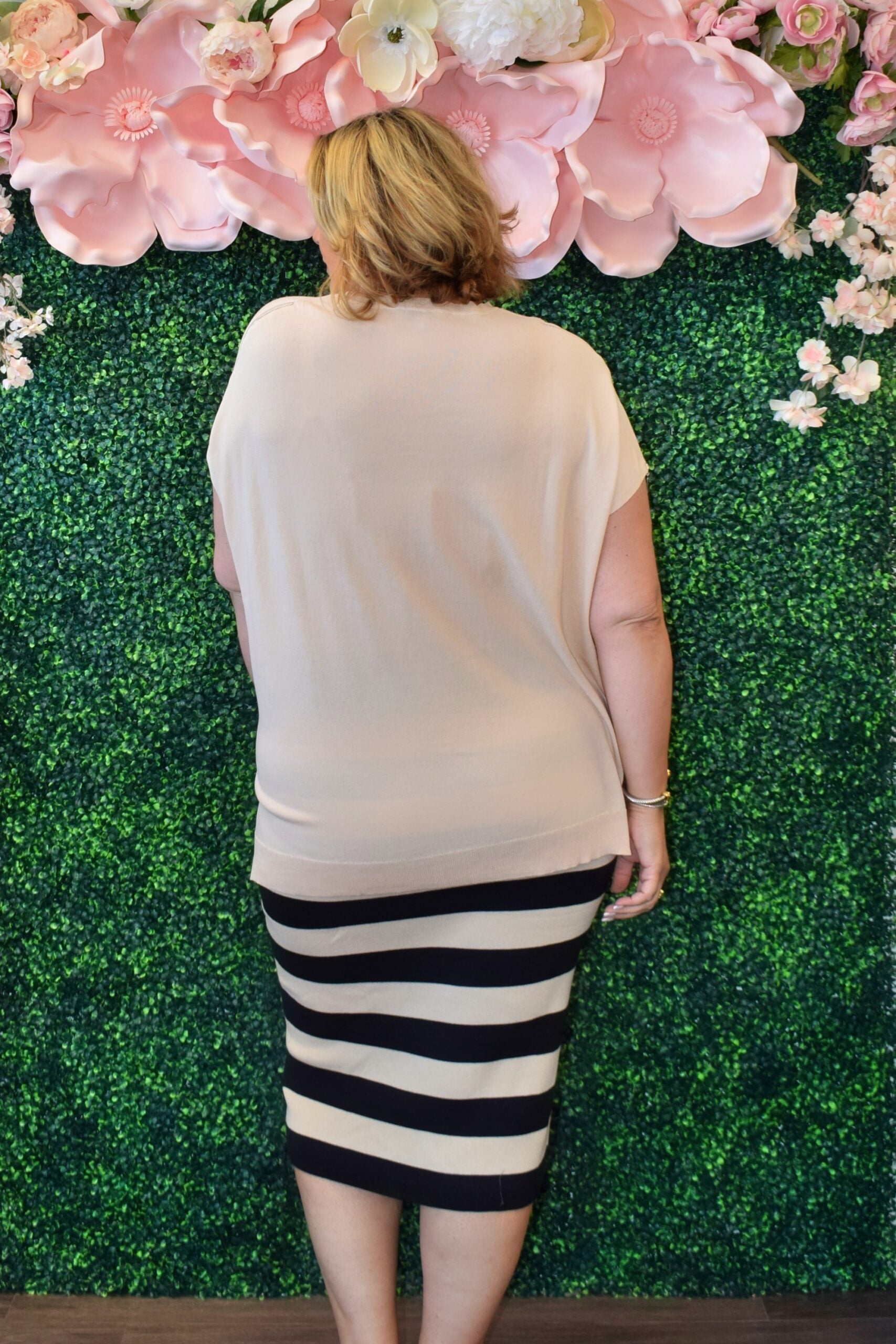 Taupe Short Sleeve Knit Sweater Top