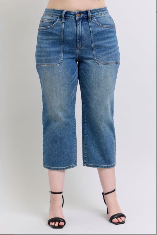 Dayna Wide Leg Cropped Jeans
