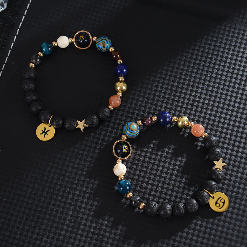 Solar System Zodiac Beaded Stretch Bracelet