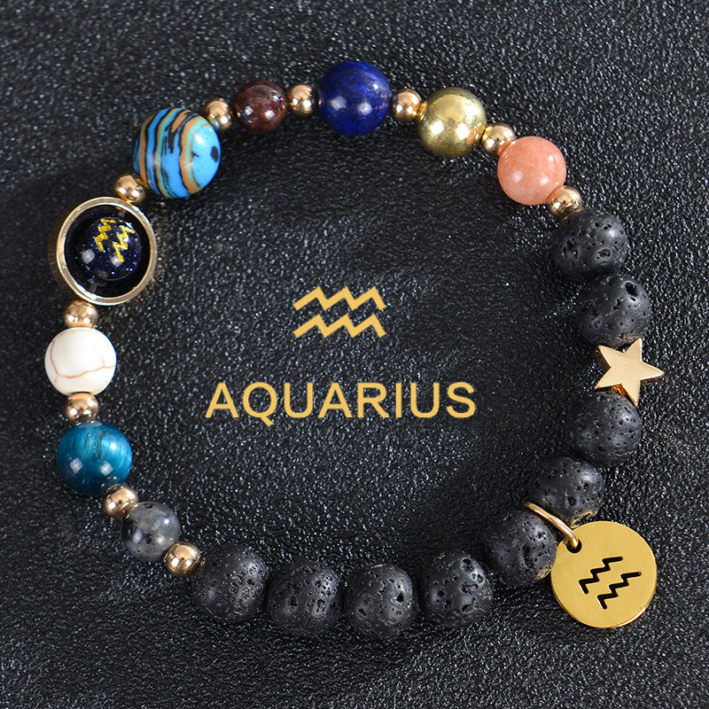 Solar System Zodiac Beaded Stretch Bracelet