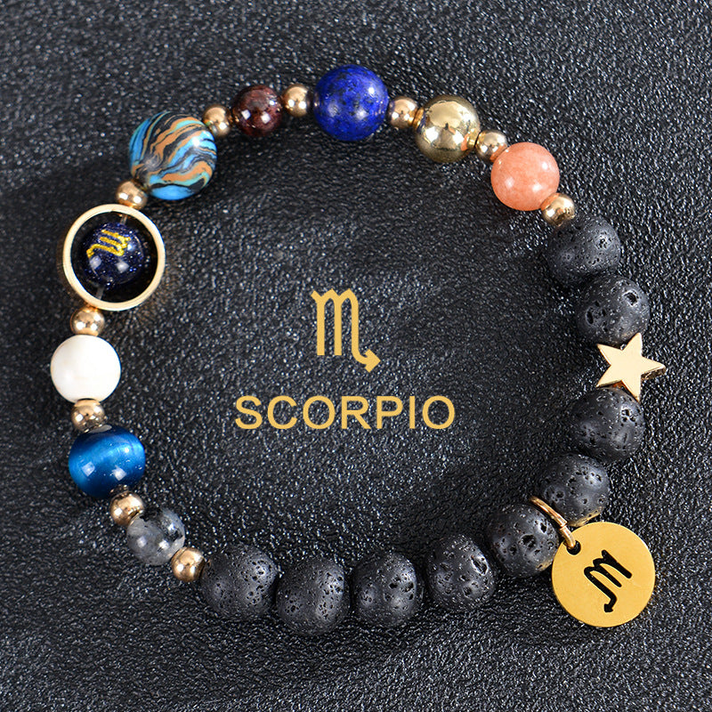 Solar System Zodiac Beaded Stretch Bracelet