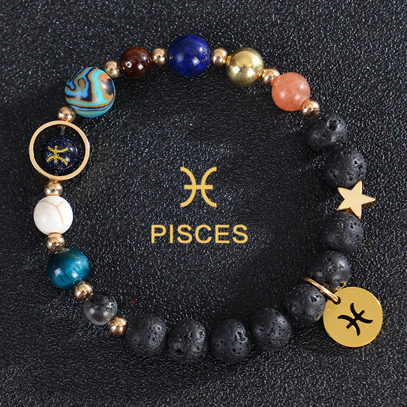 Solar System Zodiac Beaded Stretch Bracelet