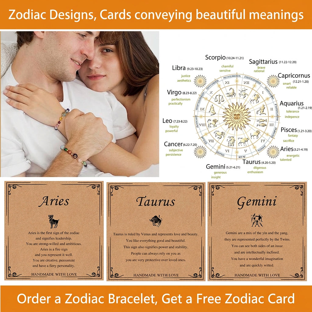 Solar System Zodiac Beaded Stretch Bracelet