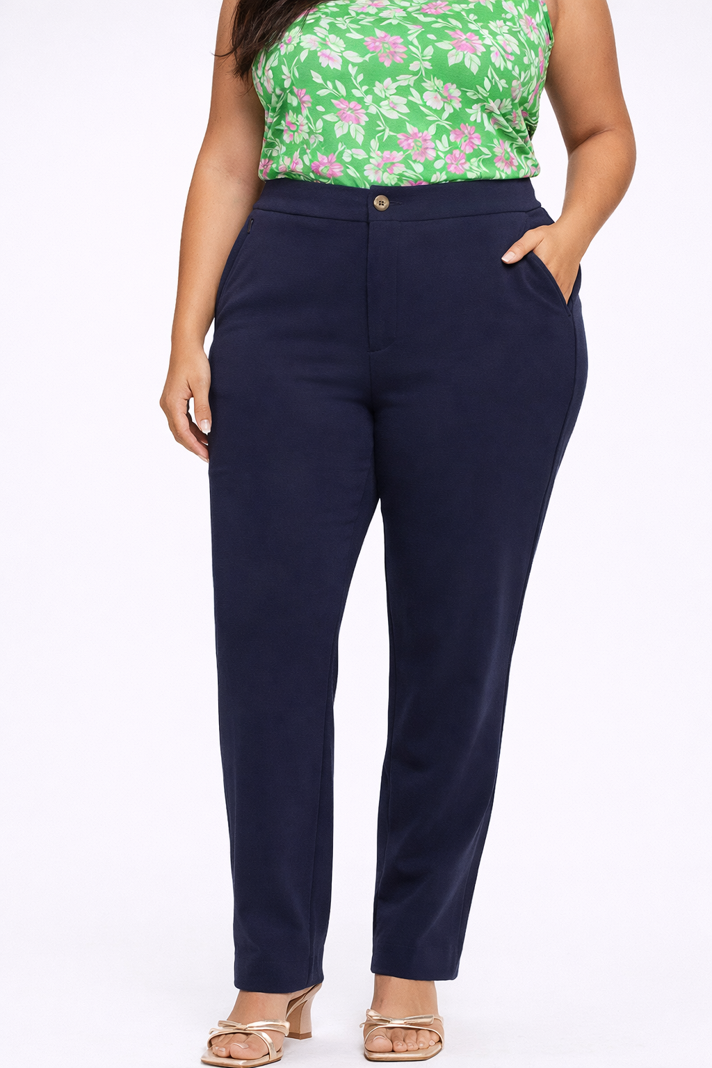 Lightweight Zip Front Pants for Women