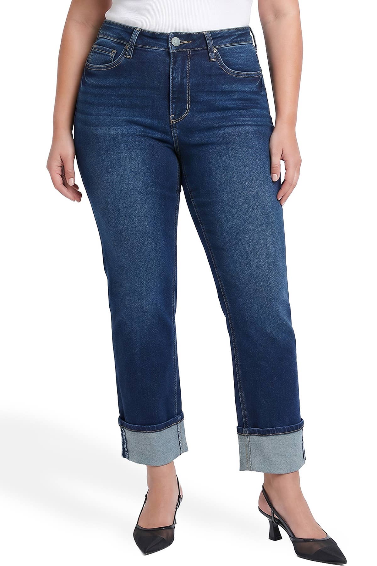 Plus Dylan Cuffed Straight Leg Jeans-ZP060500