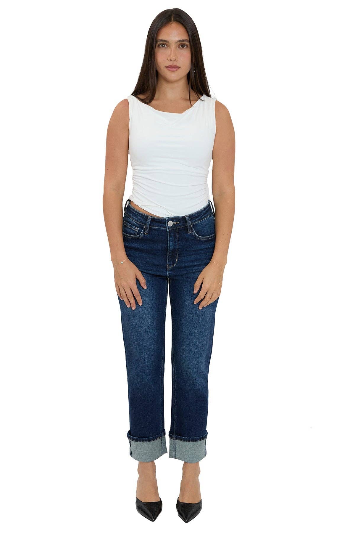 Dylan Cuffed Straight Leg Jeans-RP060500