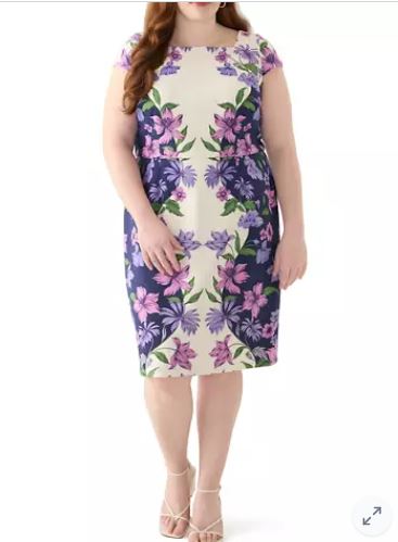 London Times Purple Floral Sheath Dress