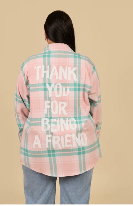Golden Girls Flannel – “Thank You for Being a Friend” Plaid Shirt