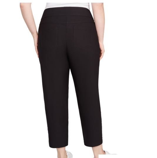 Black Silky Tech Knit Ankle Pants
