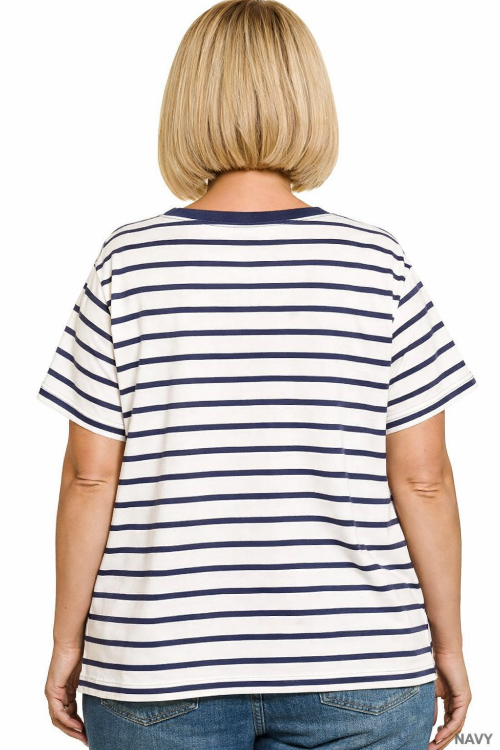 Striped V Neck T Shirt Women