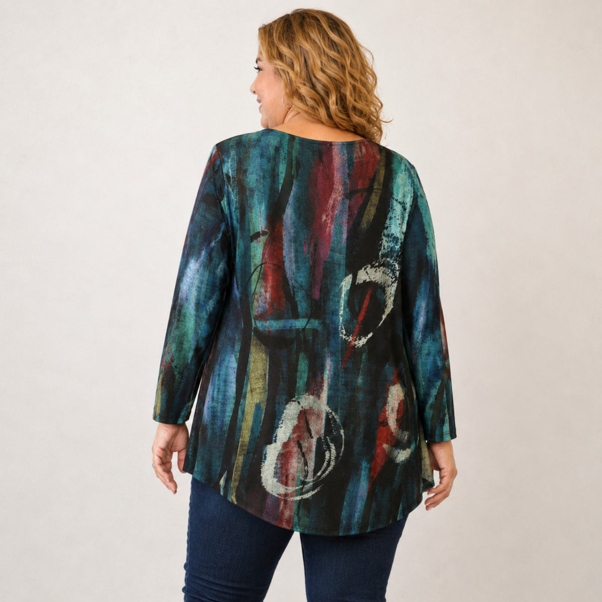 Windsor French brushed knit side-slit top back view