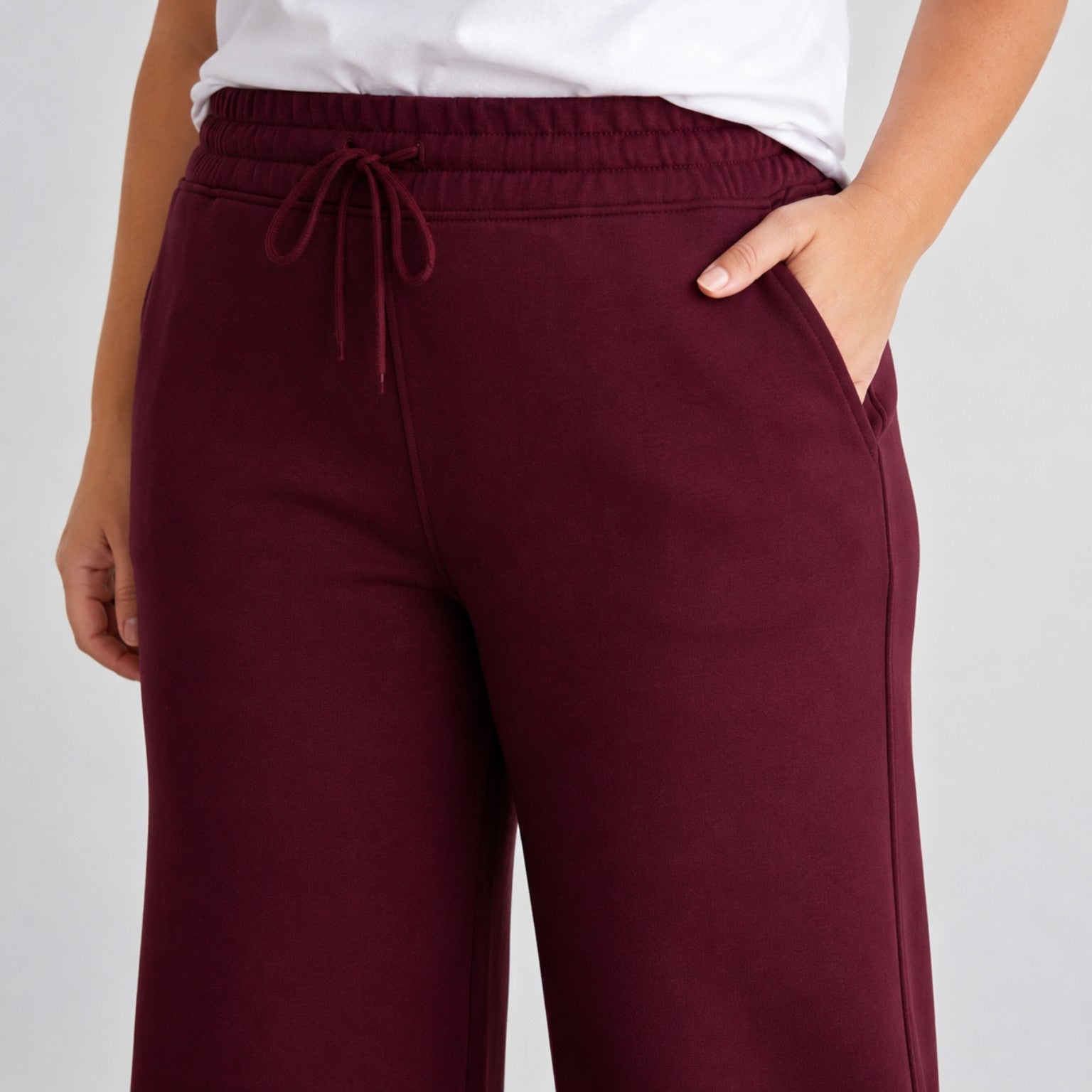 Fall Cropped Wide Leg Scuba Pants | High-Rise Pull-On Pants