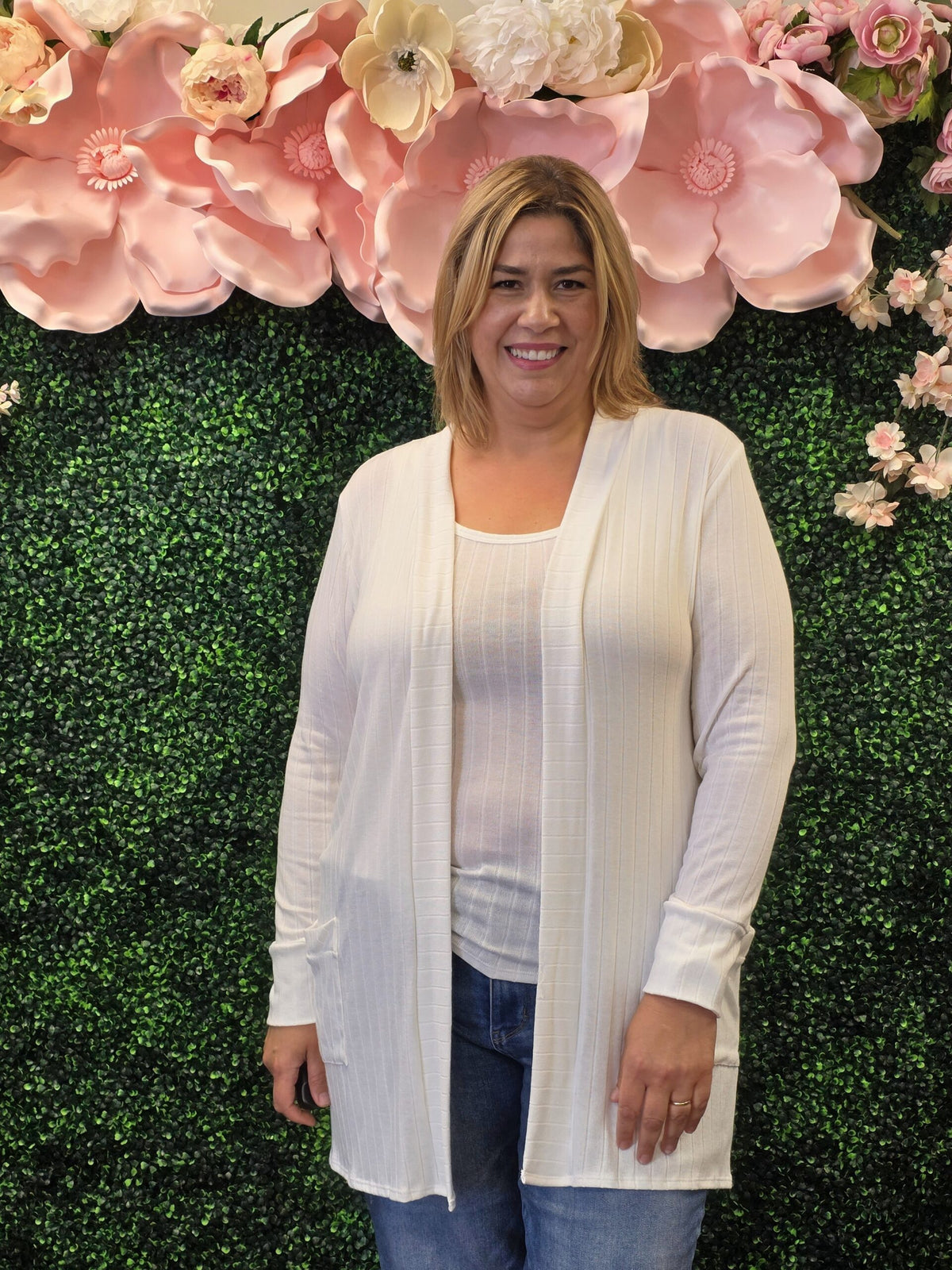 Plus Size Mid Size Summer Long Sleeve Cardigan