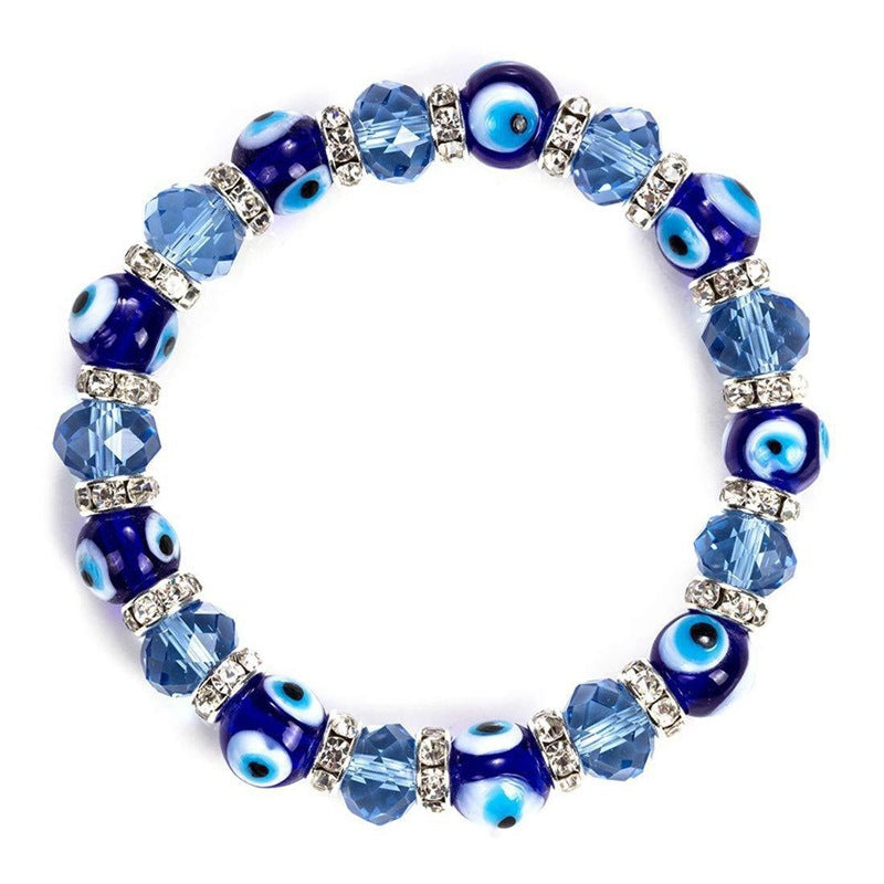 Blue Evil Eye Beaded Stretch Bracelet – 4 Styles