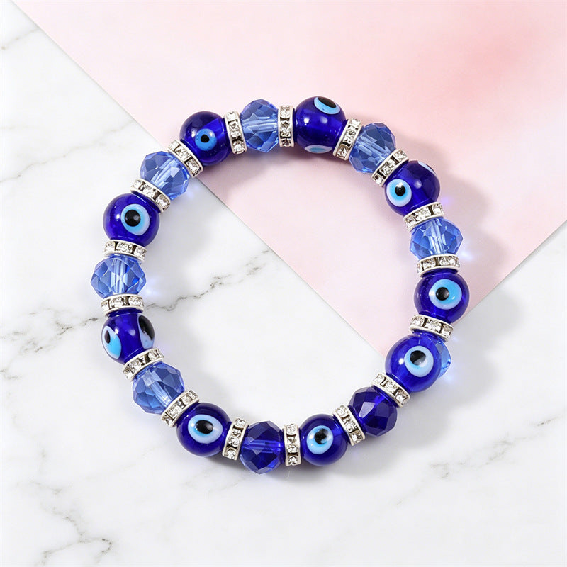 Blue Evil Eye Beaded Stretch Bracelet – 4 Styles
