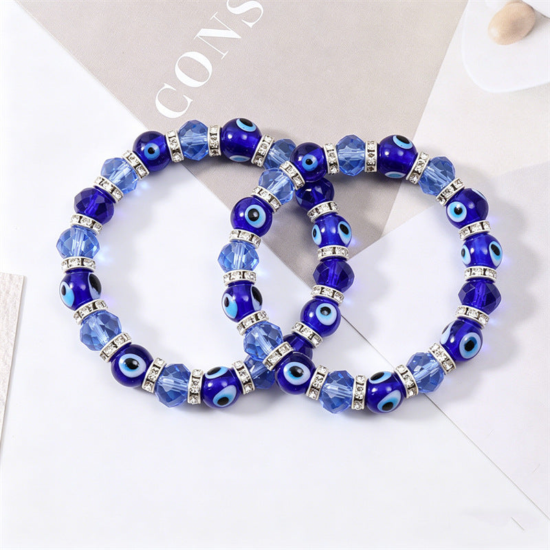 Blue Evil Eye Beaded Stretch Bracelet – 4 Styles