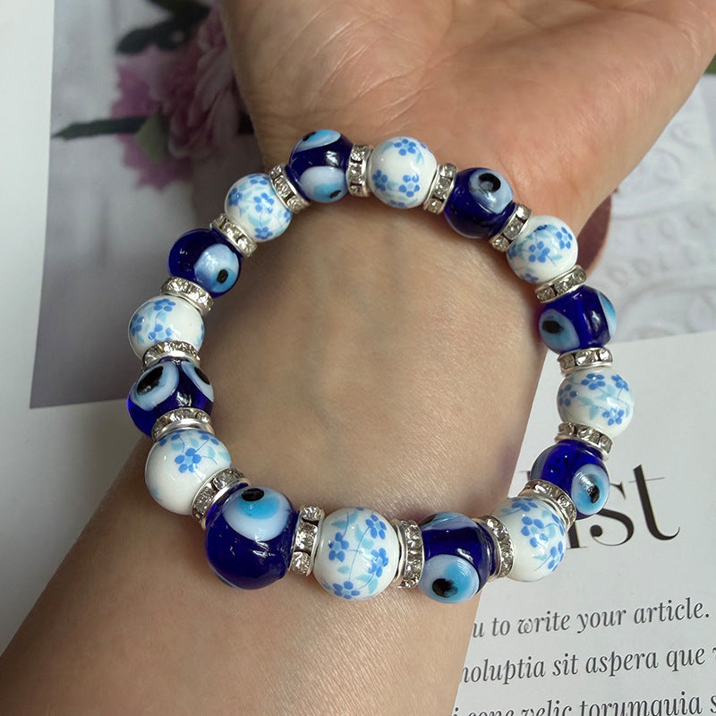 Blue Evil Eye Beaded Stretch Bracelet – 4 Styles