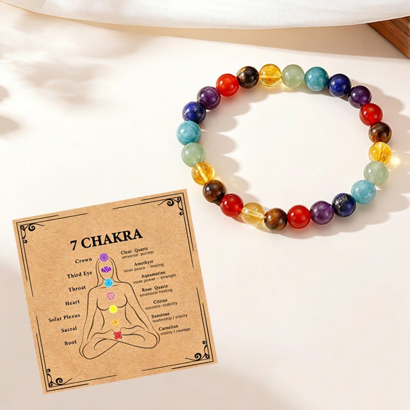 Seven Chakra Beaded Stretch Bracelet