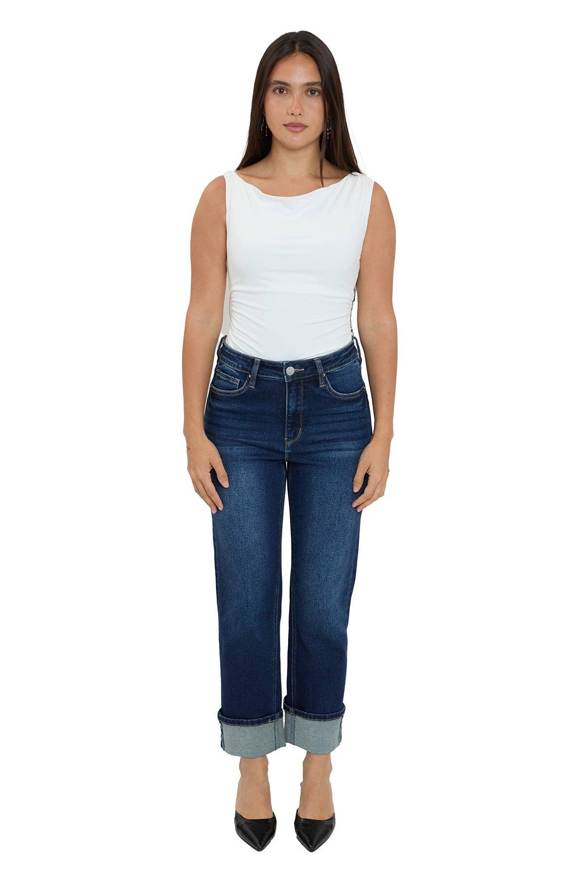 Dylan Cuffed Straight Leg Jeans-RP060500