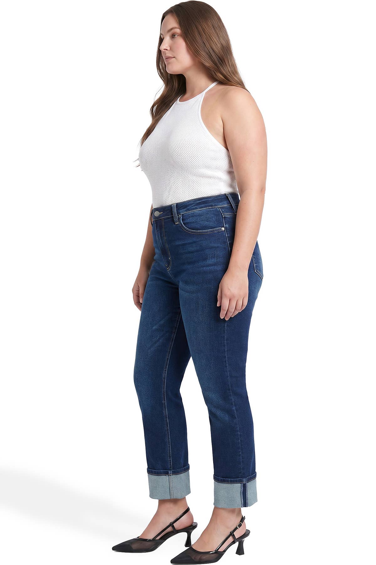 Plus Dylan Cuffed Straight Leg Jeans-ZP060500