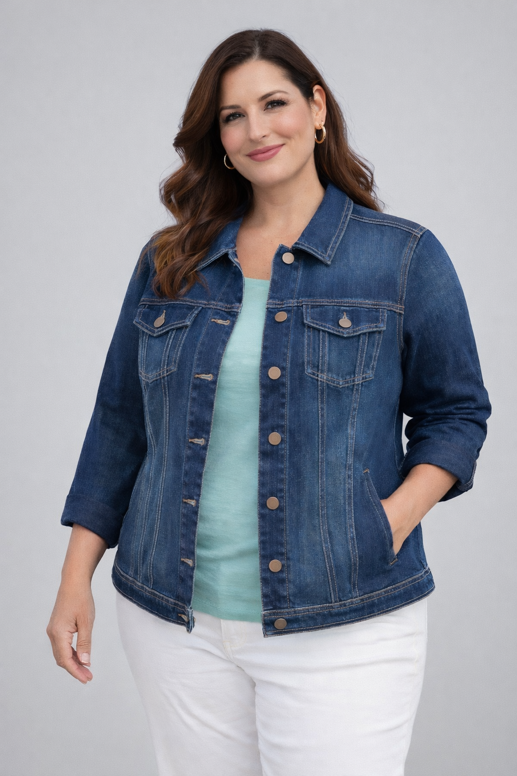 Classic Stretch Denim Jacket for Women
