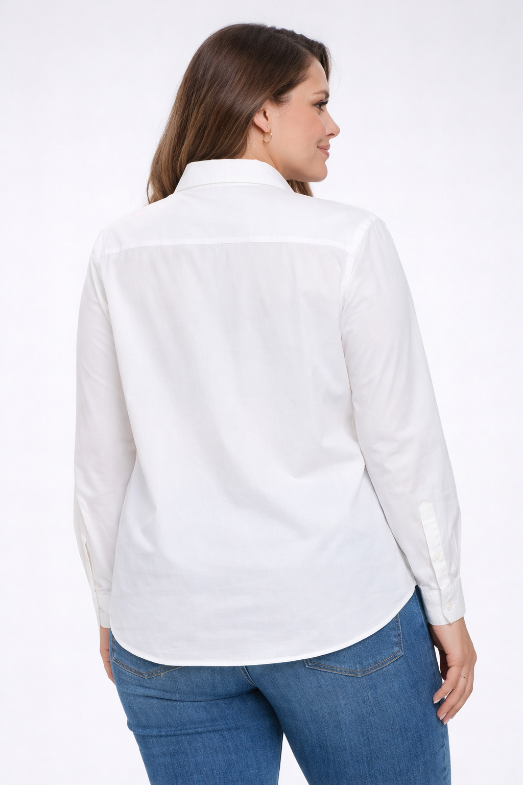 Women's Classic White Button Down Shirt – Tailored Collared Blouse