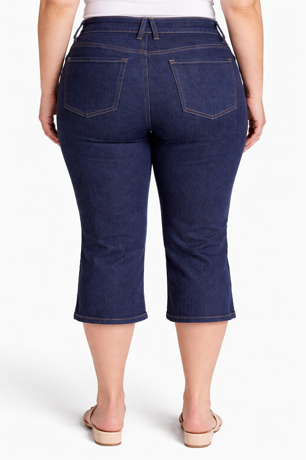 Plus Size Mid Size Essential Denim Capri Sizes 7-24W