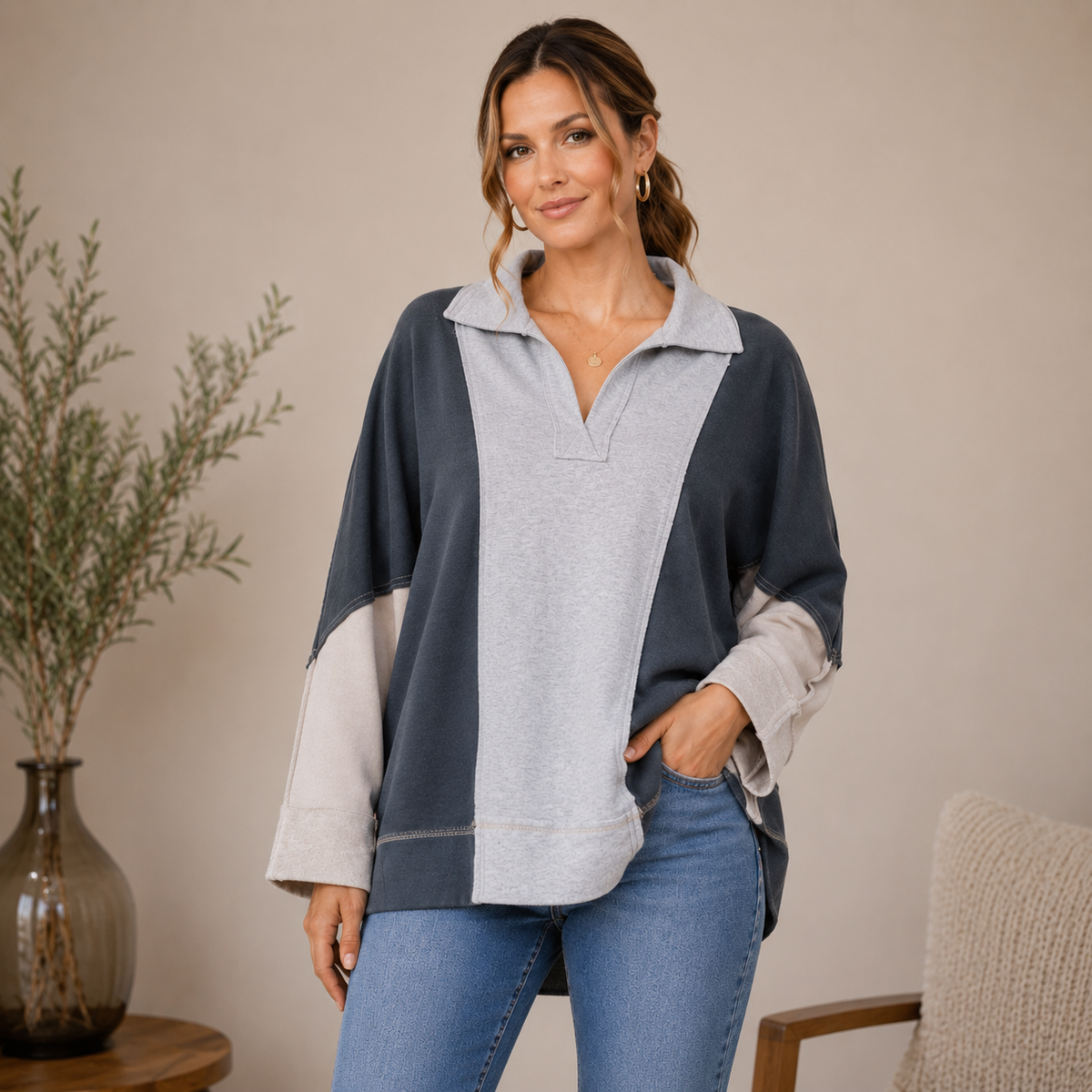 Harbor Color Block Sweatshirt | Women's French Terry Top