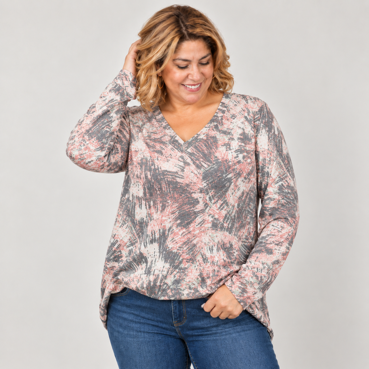 Multi Color Abstract Print Top