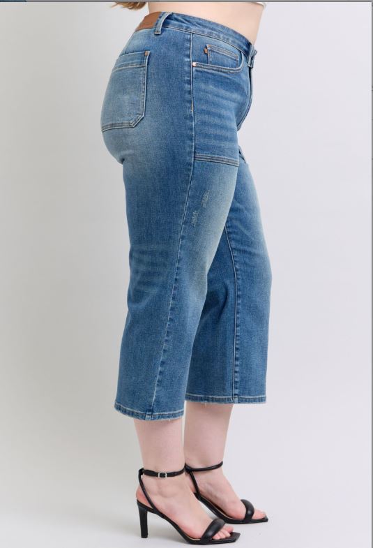 Dayna Wide Leg Cropped Jeans