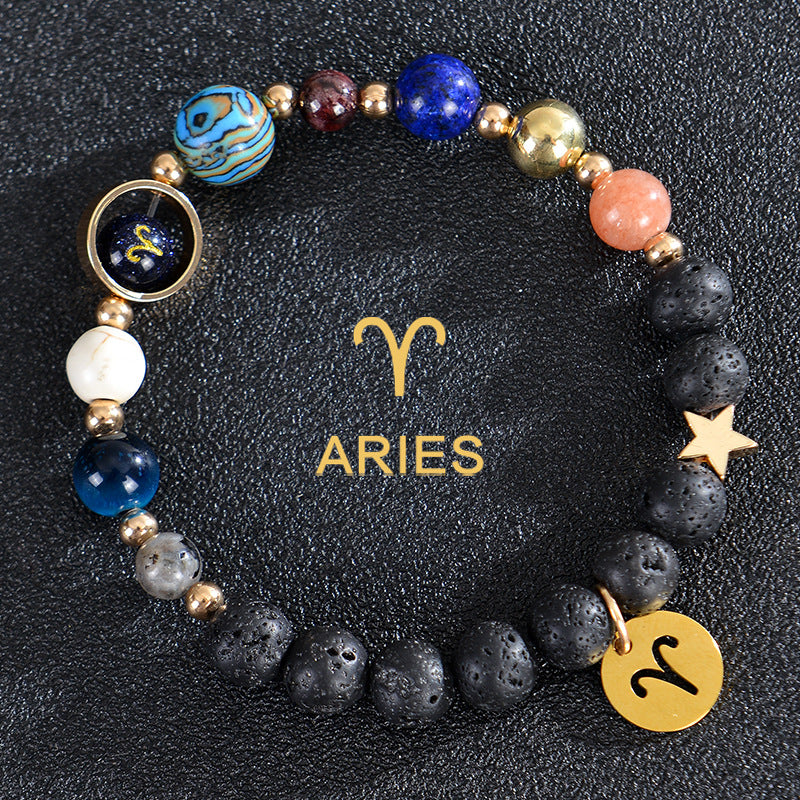 Solar System Zodiac Beaded Stretch Bracelet