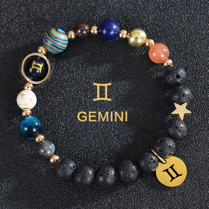 Solar System Zodiac Beaded Stretch Bracelet