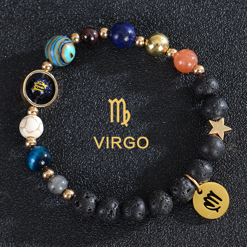 Solar System Zodiac Beaded Stretch Bracelet