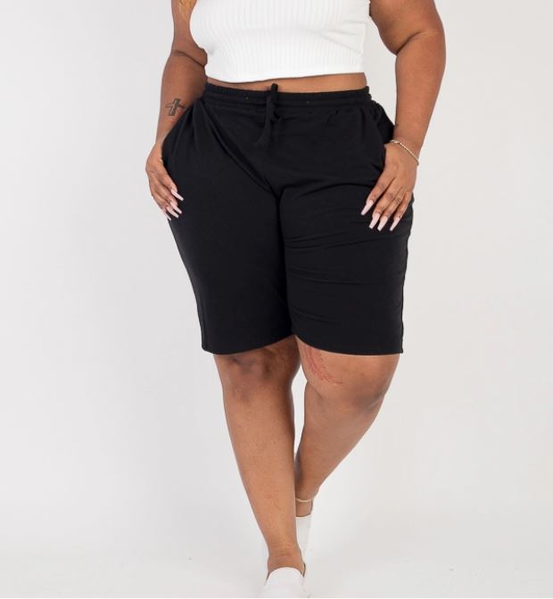Plus Size/Mid Size French Terry Bermuda Shorts (2 Colors)
