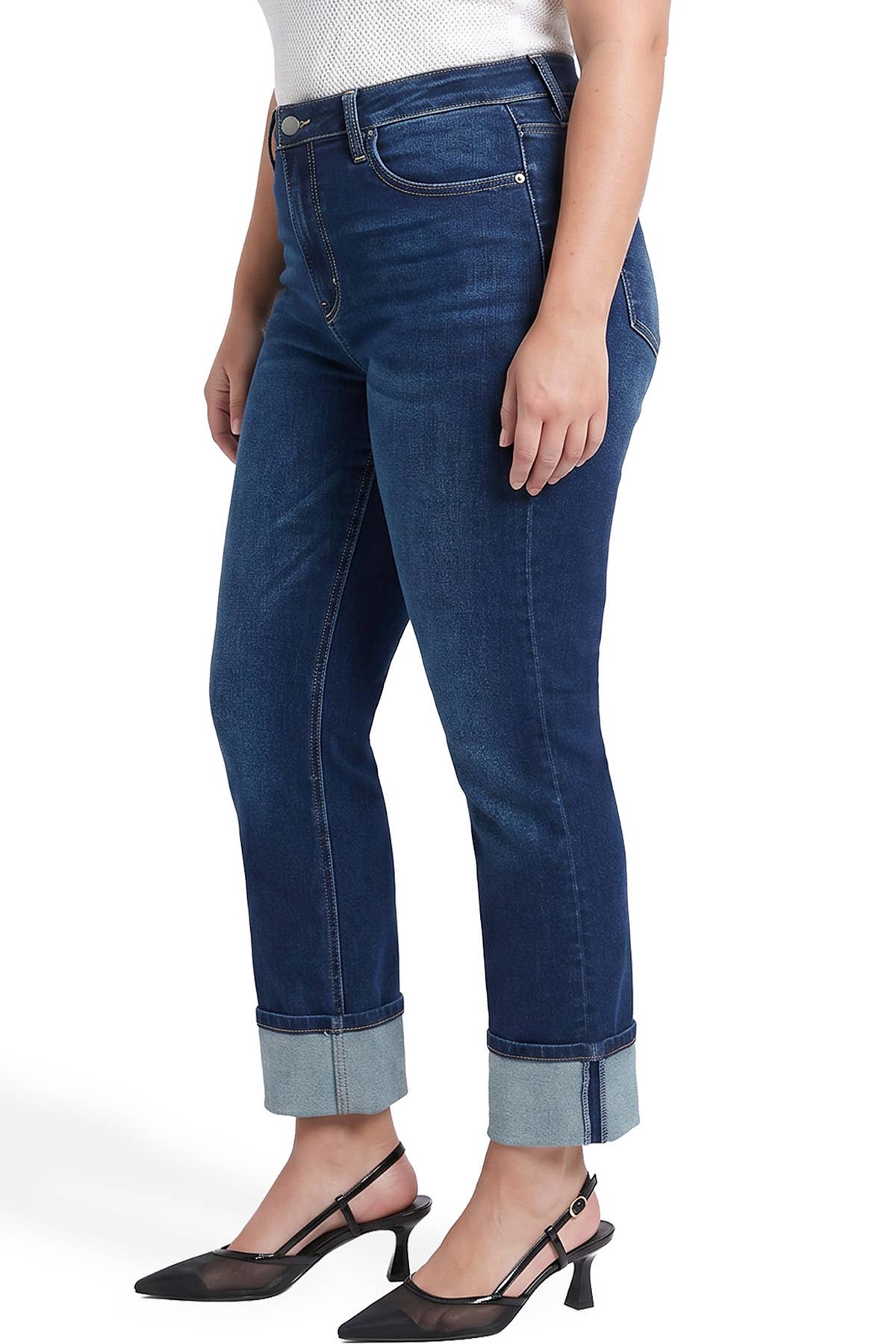 Plus Dylan Cuffed Straight Leg Jeans-ZP060500