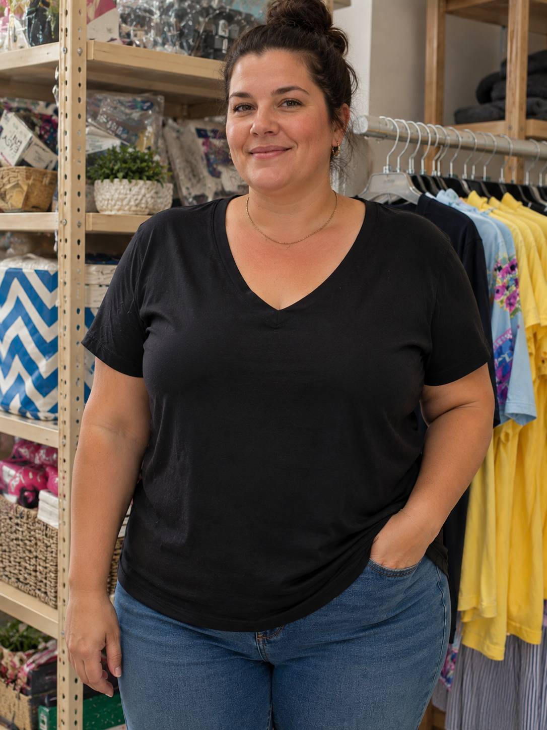 Classic Black V-Neck T-Shirt