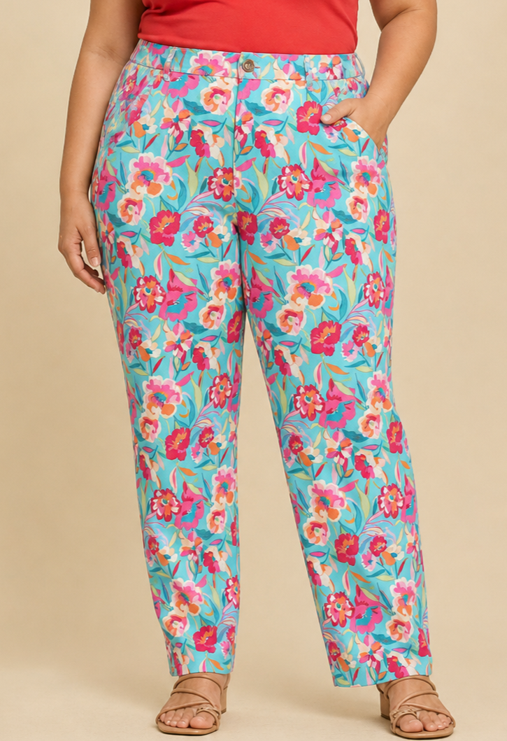 Dear Scarlett Floral Bloom Stretch Pants for Women
