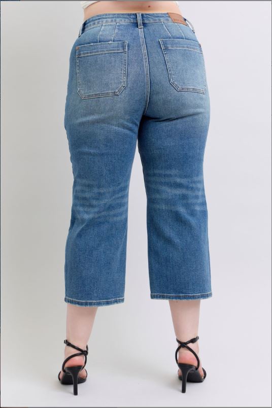 Dayna Wide Leg Cropped Jeans