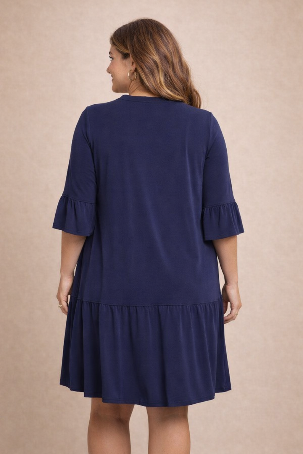 Dear Scarlett Solid Sunday Dress Navy