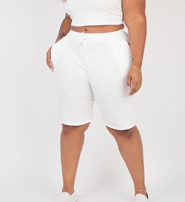 Plus Size/Mid Size French Terry Bermuda Shorts (2 Colors)