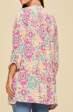 Riviera Cardigan | Lightweight Floral & Mosaic Kimono Jacket