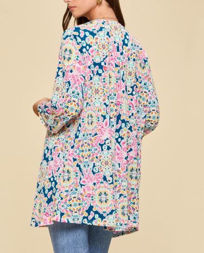 Riviera Cardigan | Lightweight Floral & Mosaic Kimono Jacket