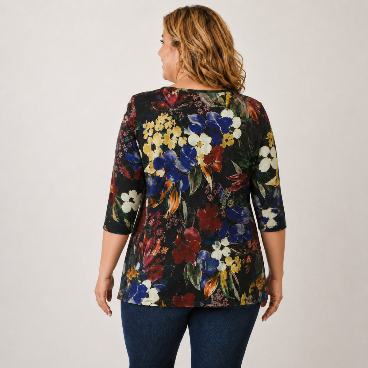 Juliette floral cotton modal top back view