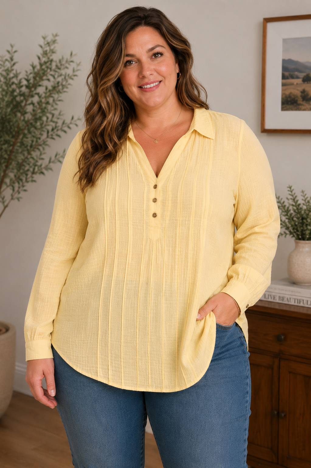 Limoncello Pintuck Blouse for Women