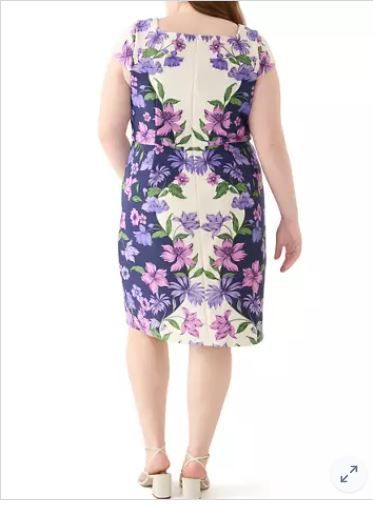 London Times Purple Floral Sheath Dress