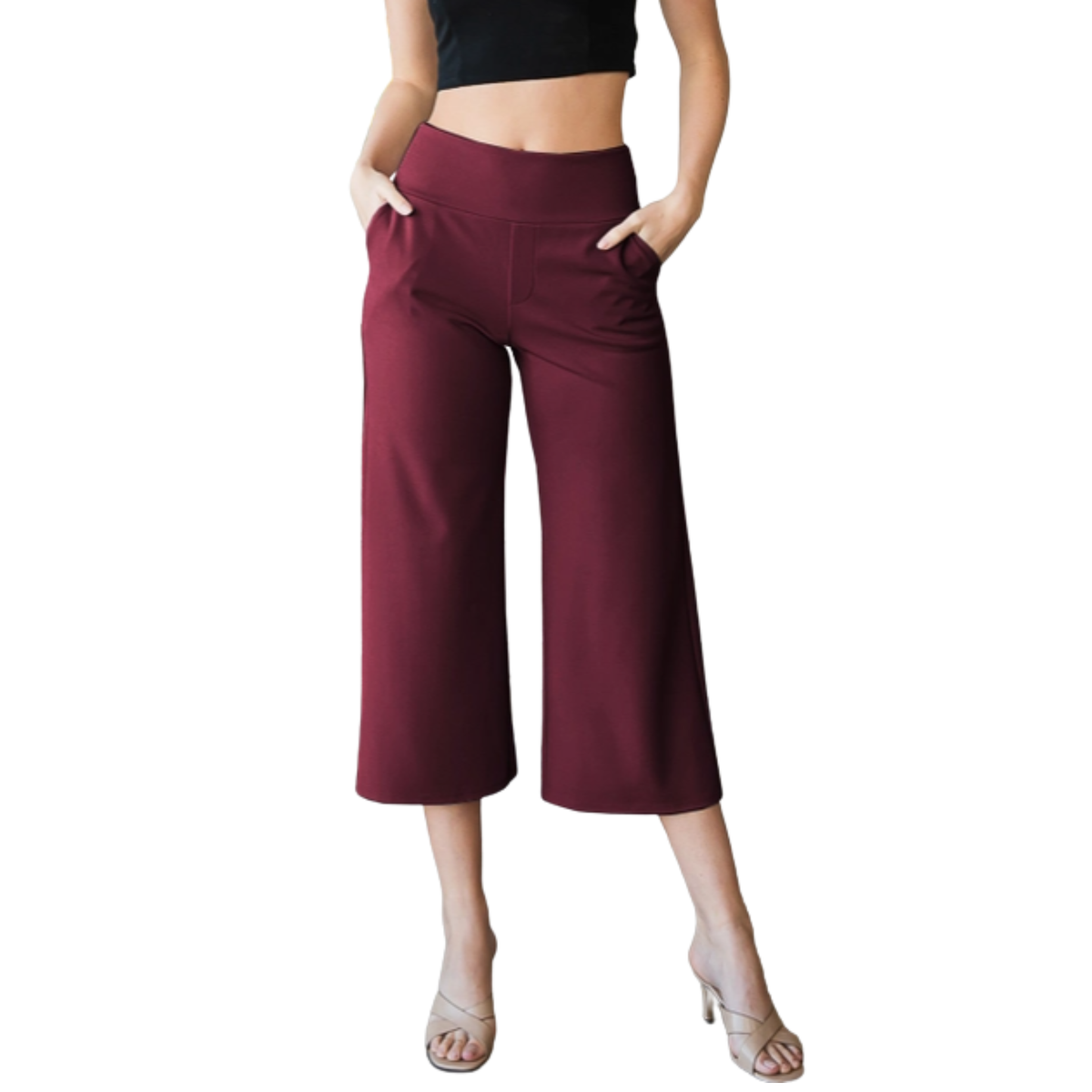 Petite Pull-On Crepe Culottes | Women's Cropped Wide Leg Pants