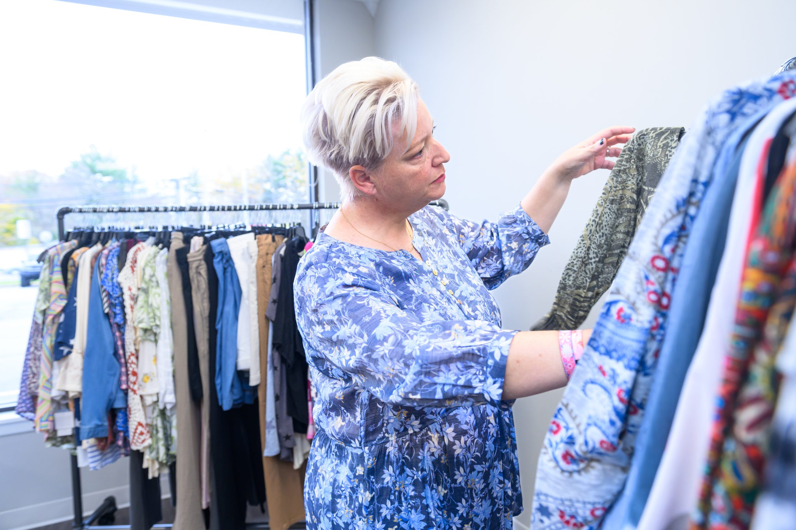 woman shopping for clothing