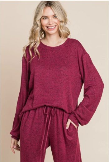 Plus/Mid Burgundy Lounge Jogger